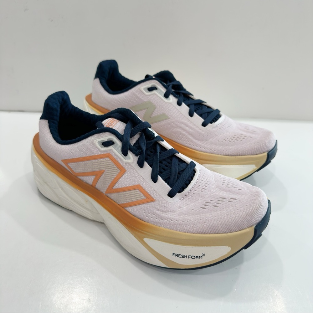 New Balance Athletic Shoes - White, Navy, and Orange